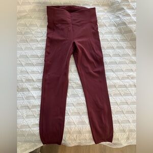 Burgundy Lululemon leggings